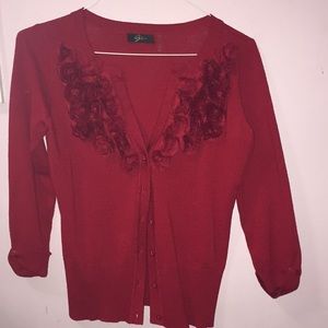Red rose sweater